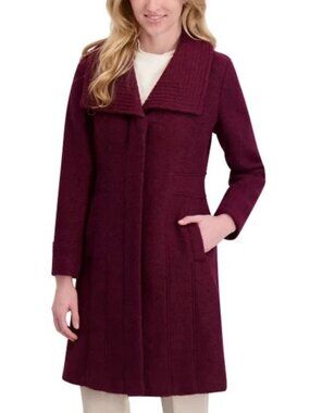 Kenneth Cole Women's Wool Blend Coat Dark Red Size  M